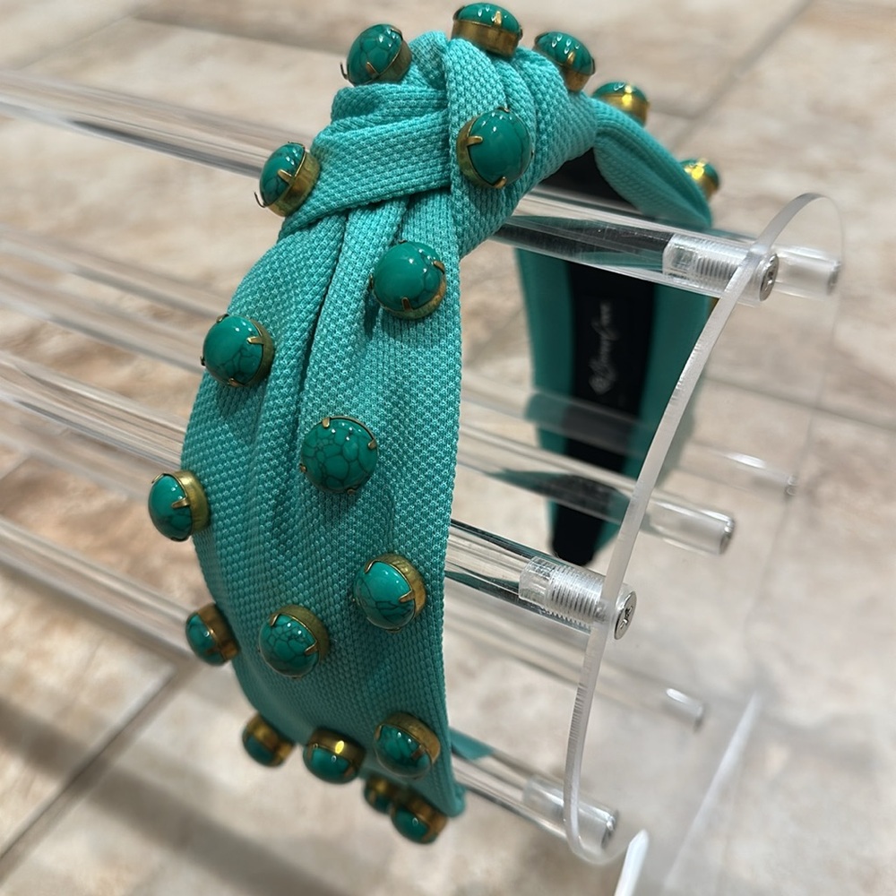 Brianna Cannon Teal and Turquoise Studded Headband